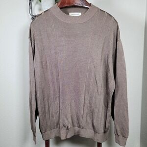 PRONTO UOMO Mens XXL Brown Textured Knit Crewneck Sweater Long‎ Sleeve Casual